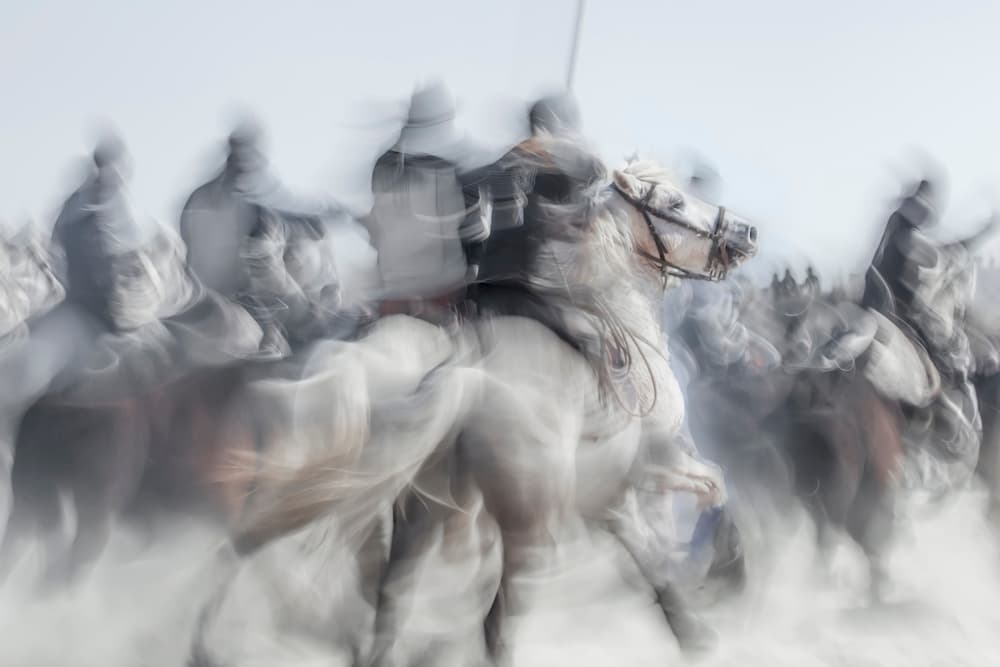 Blurred Cavalry Charge by Martine Benezech — canvas wall art