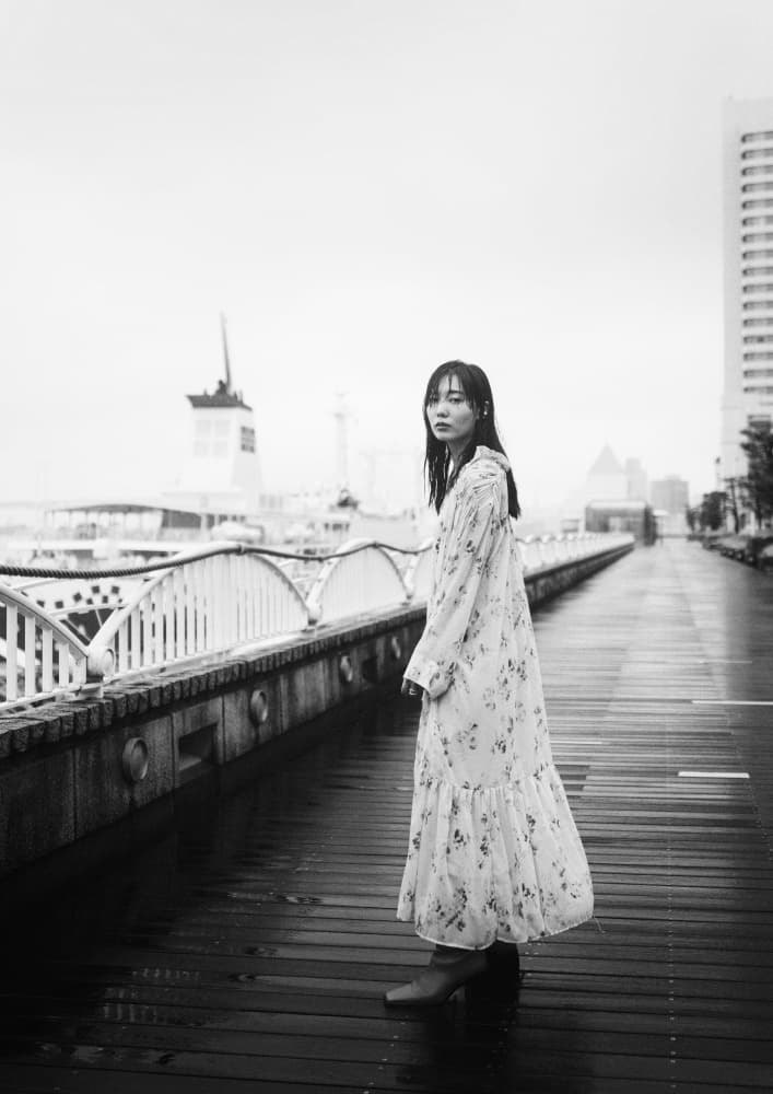 Woman on Wet Promenade by Hiro Fukuda — canvas wall art