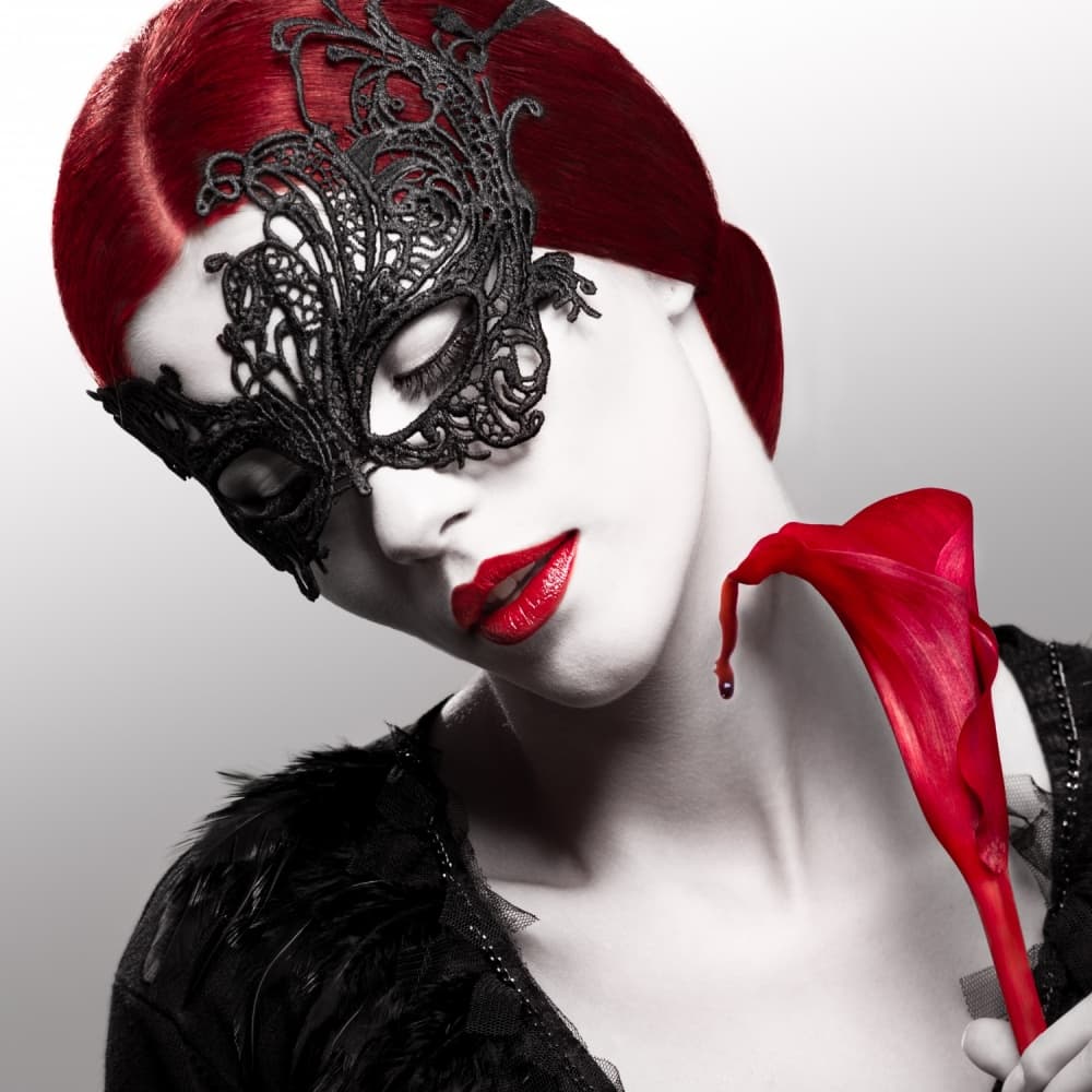 Elegant Masked Beauty by Ivan Tonov — canvas wall art