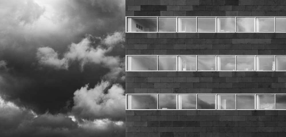 Stormy office by Luc Vangindertael (laGrange) — canvas wall art
