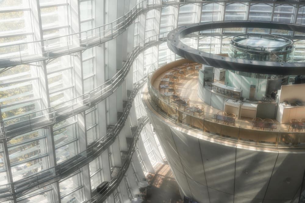 Modern Atrium Cafe by Daiki Suzuki — canvas wall art