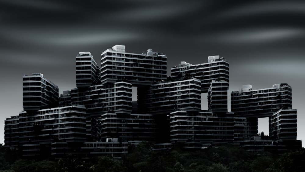 Interlocking Urban Architecture by Amatou T — canvas wall art