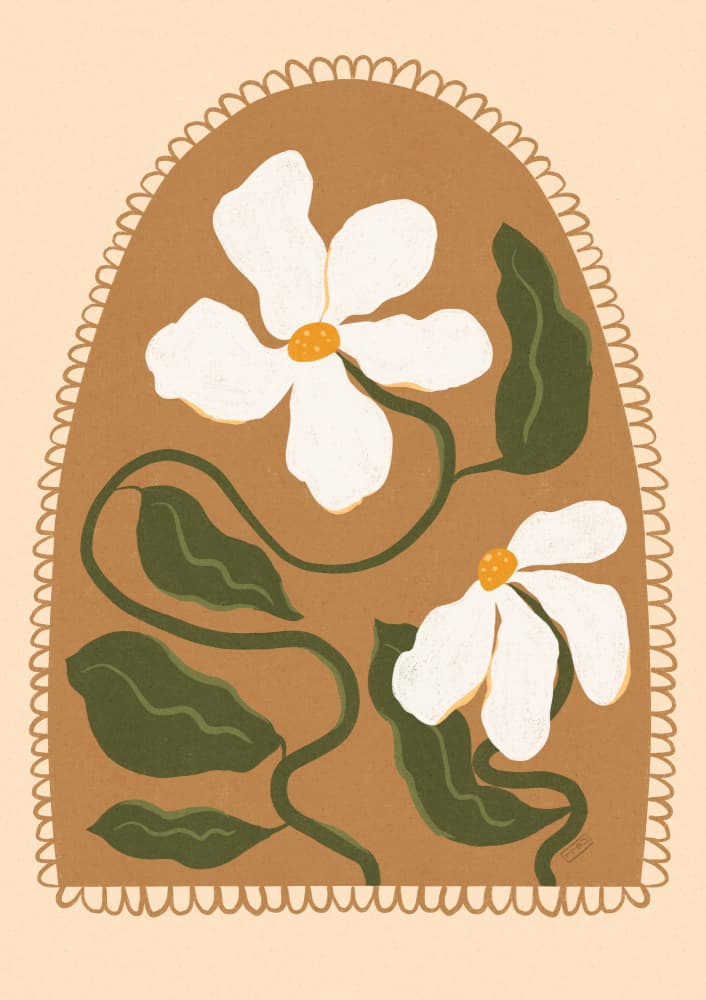 Boho Floral Arch by Dirkie Nell — canvas wall art