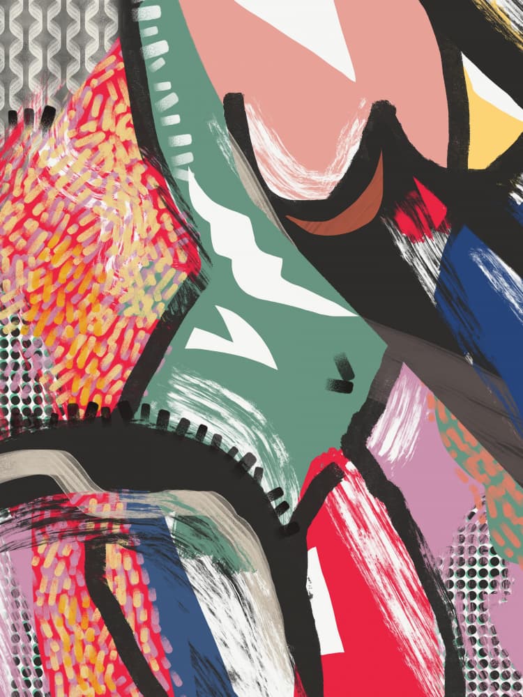 Colorful Abstract Geometry by Little Dean — canvas wall art