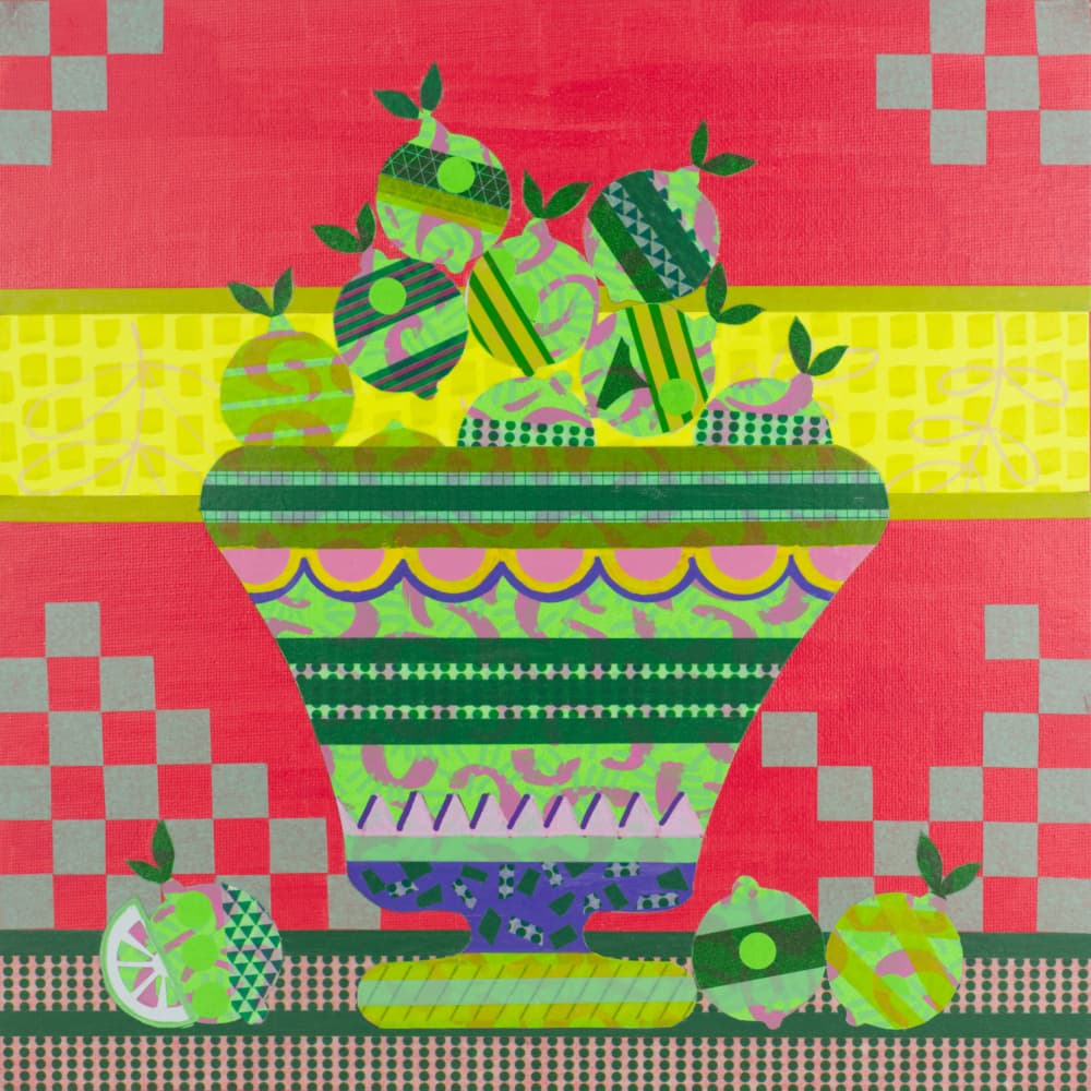 Vibrant Patterned Fruit Bowl by David Galan — canvas wall art