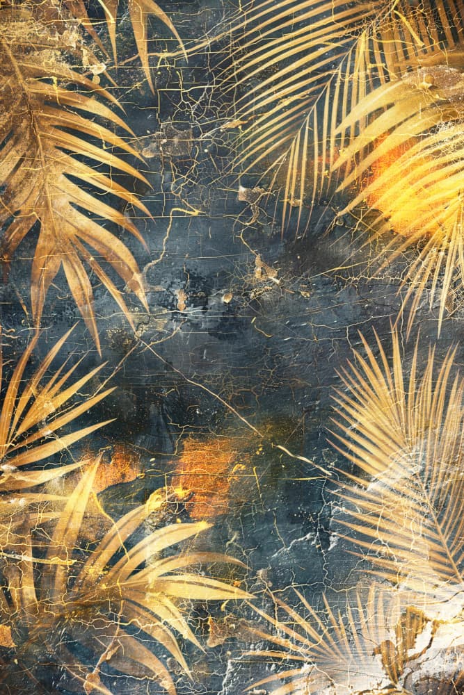 Golden Tropical Texture by Rafal Kulik — canvas wall art