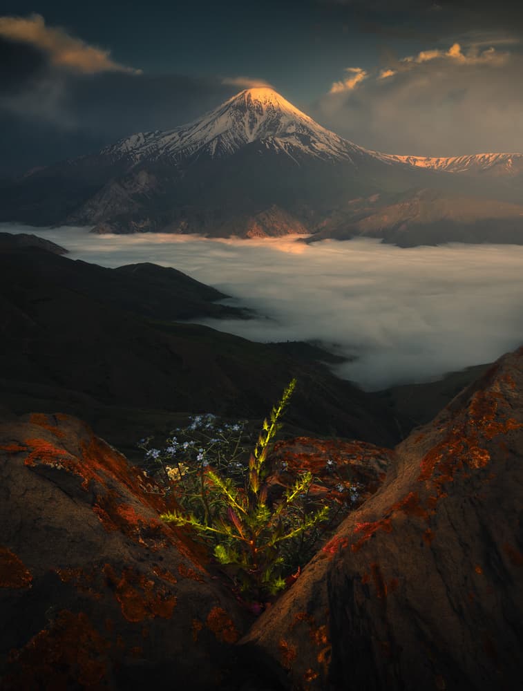 Golden Peak Cloud Inversion by Majid Behzad — canvas wall art