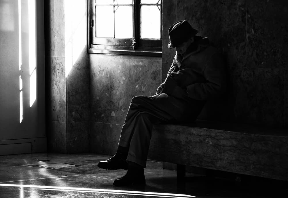 Pensive Man in Sunlight by Fernando Alves — canvas wall art