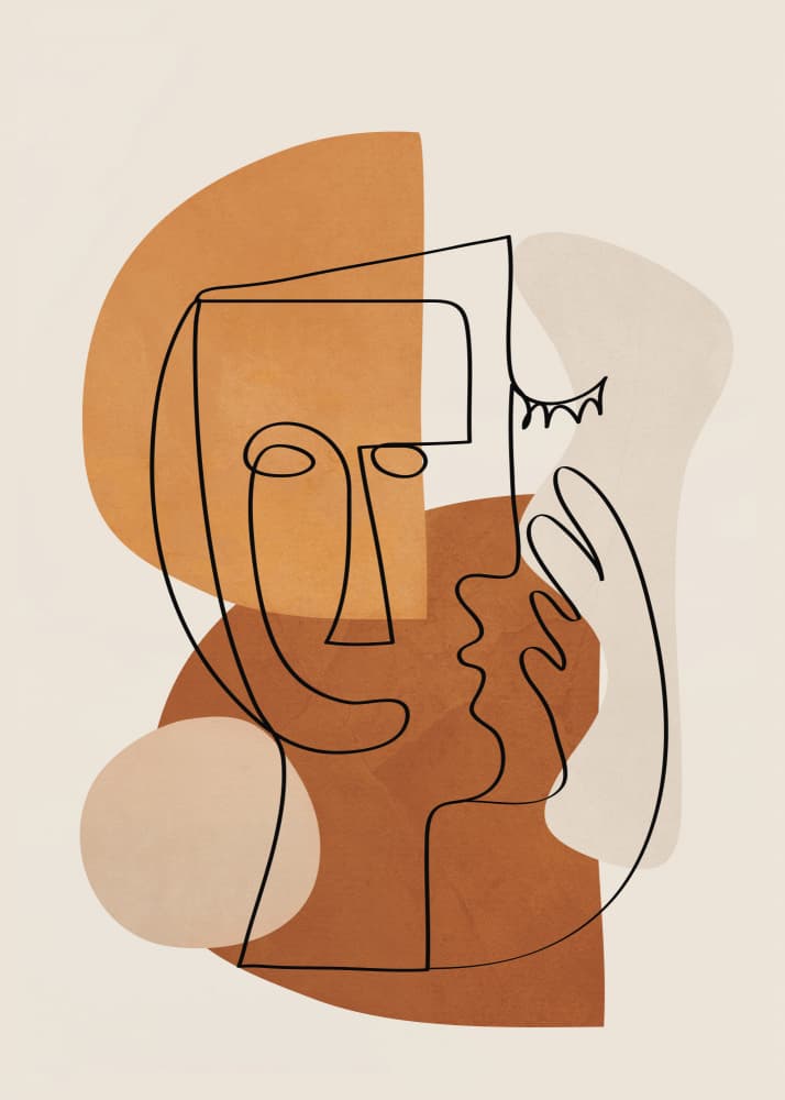 Abstract Line Faces by City Art — canvas wall art