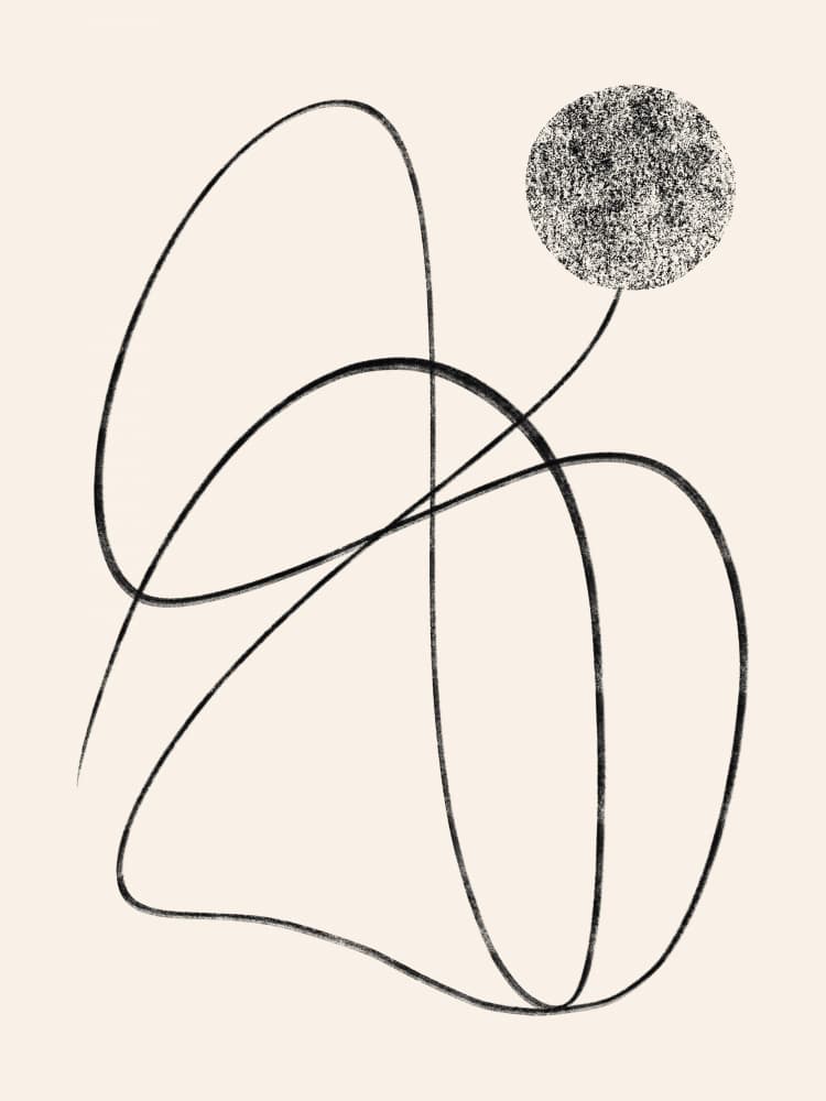 Abstract Lines And Circle by Little Dean — canvas wall art