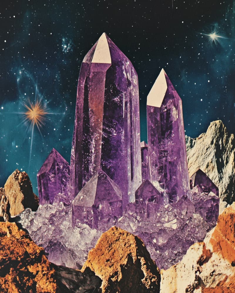 Amethyst Cosmic Landscape by Samantha Hearn — canvas wall art