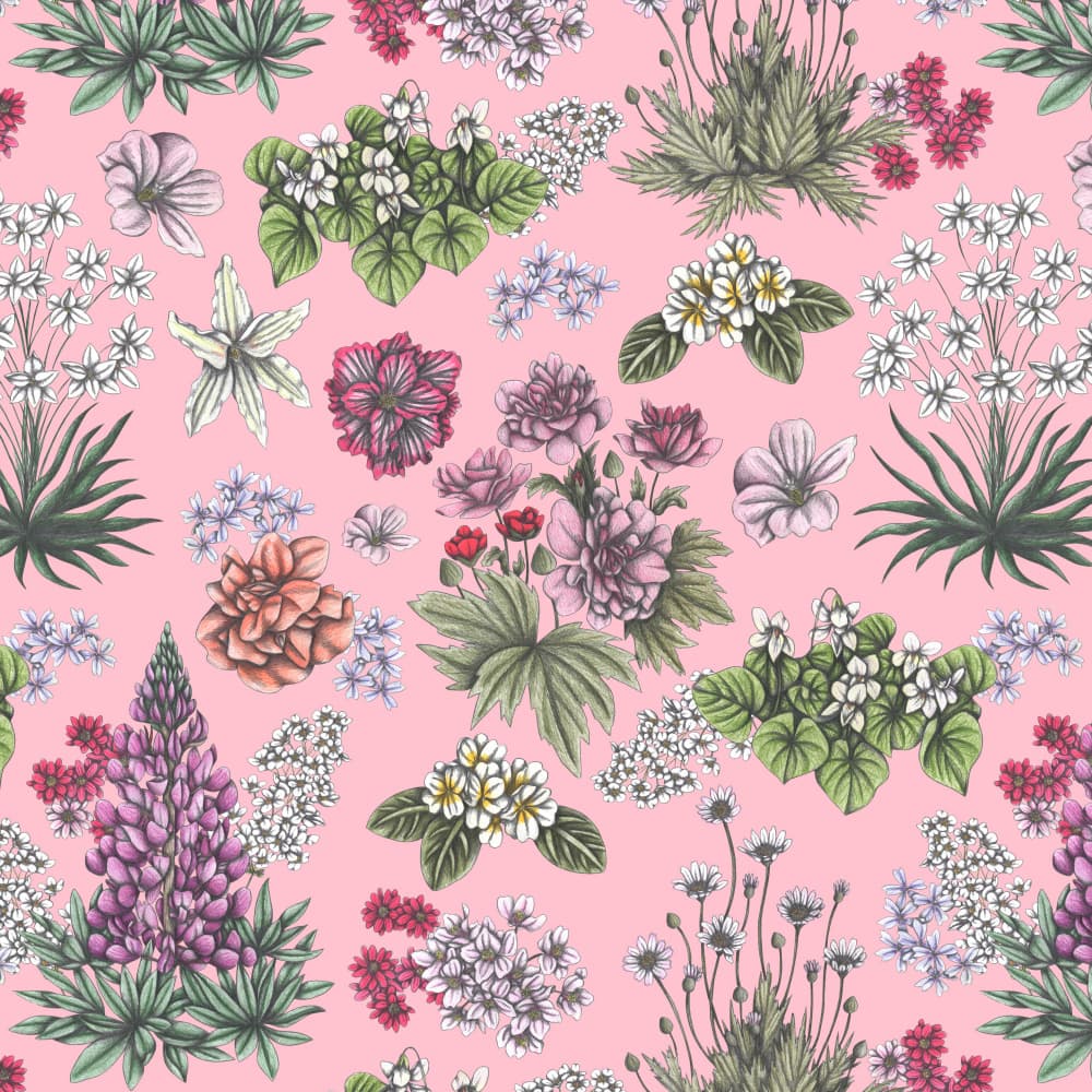 Pink Garden Blooms by Cecilia Battaini — canvas wall art