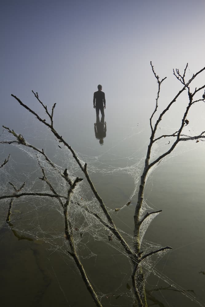 Misty Man Reflection by Leszek Paradowski — canvas wall art