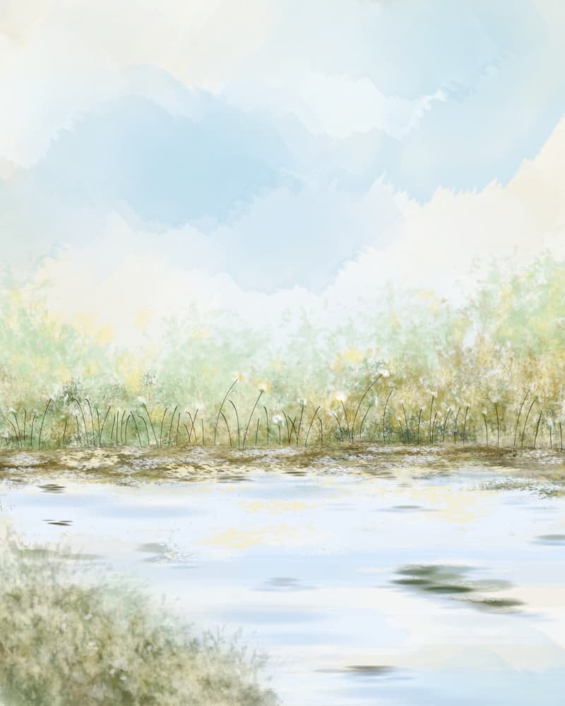 Peaceful Waters Edge by Sannel Larson — canvas wall art
