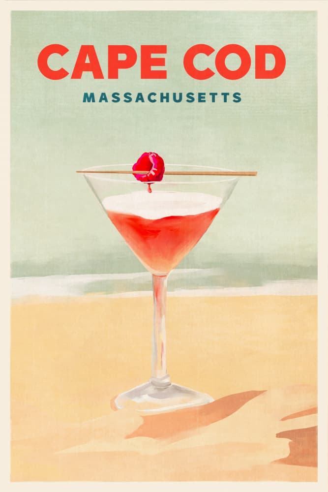 Cape Cod Cocktail Tall Poster by The Whiskey Ginger — canvas wall art