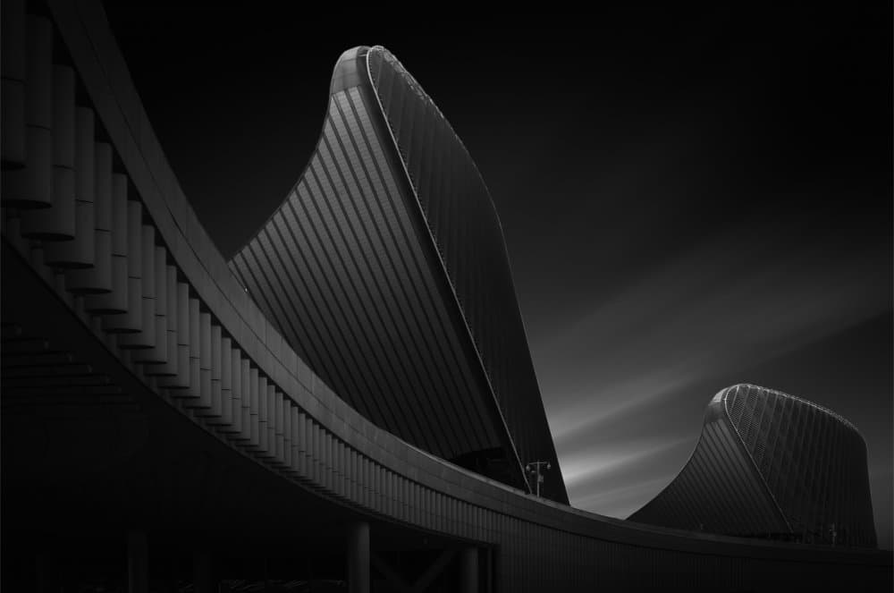 Dramatic Architectural Lines by Biao  Huang — canvas wall art