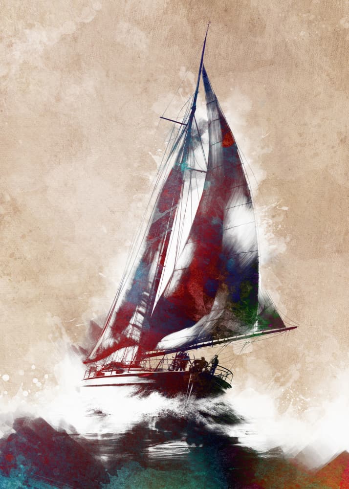 Sailing Rough Seas by Justyna Jaszke — canvas wall art