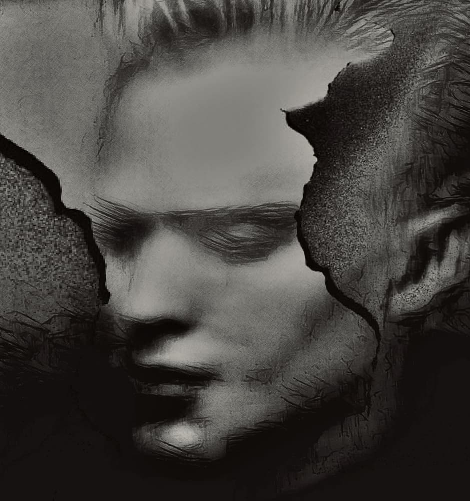 Pensive Broken Portrait by Dalibor Davidovic — canvas wall art