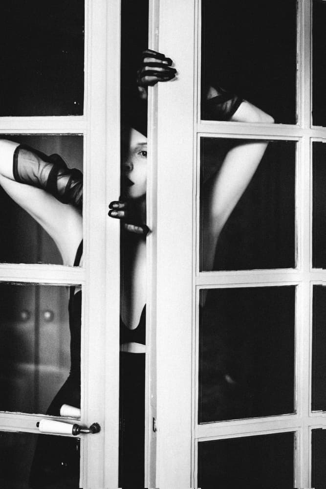 Mysterious Woman Peeking by Ruslan Bolgov — canvas wall art