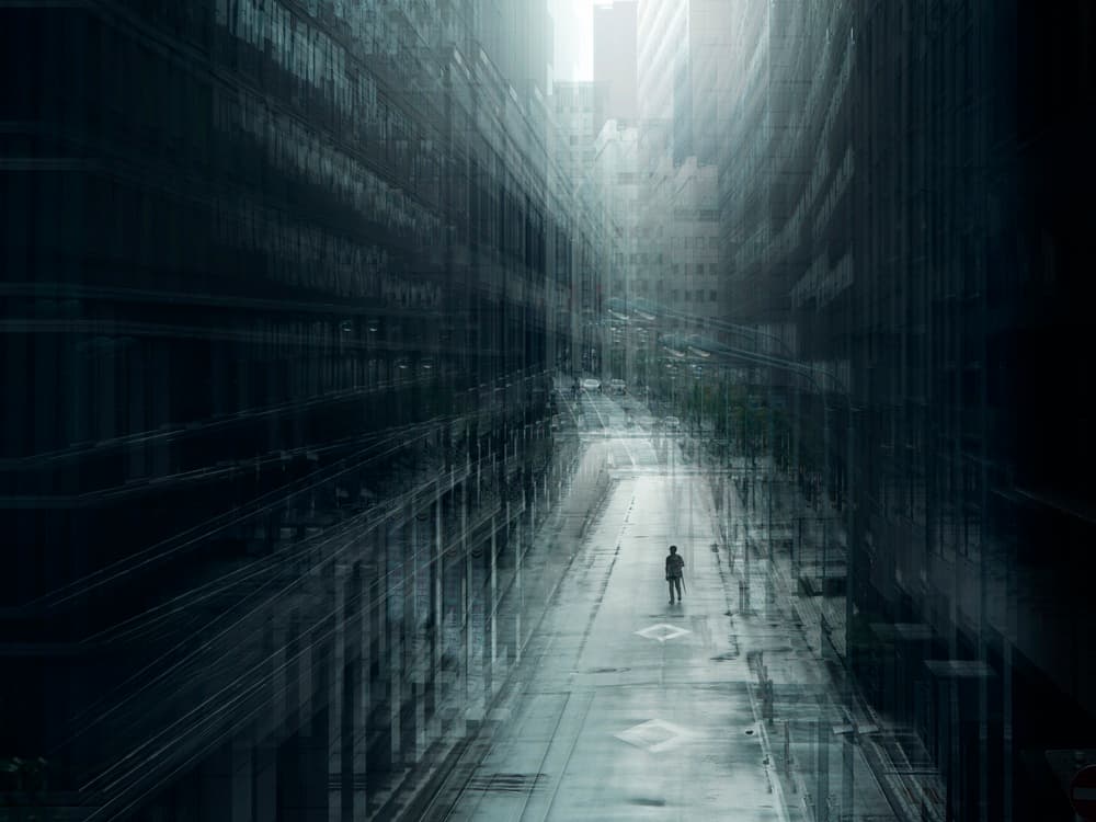 Solitary City Street by Yasuhiro Takachi — canvas wall art