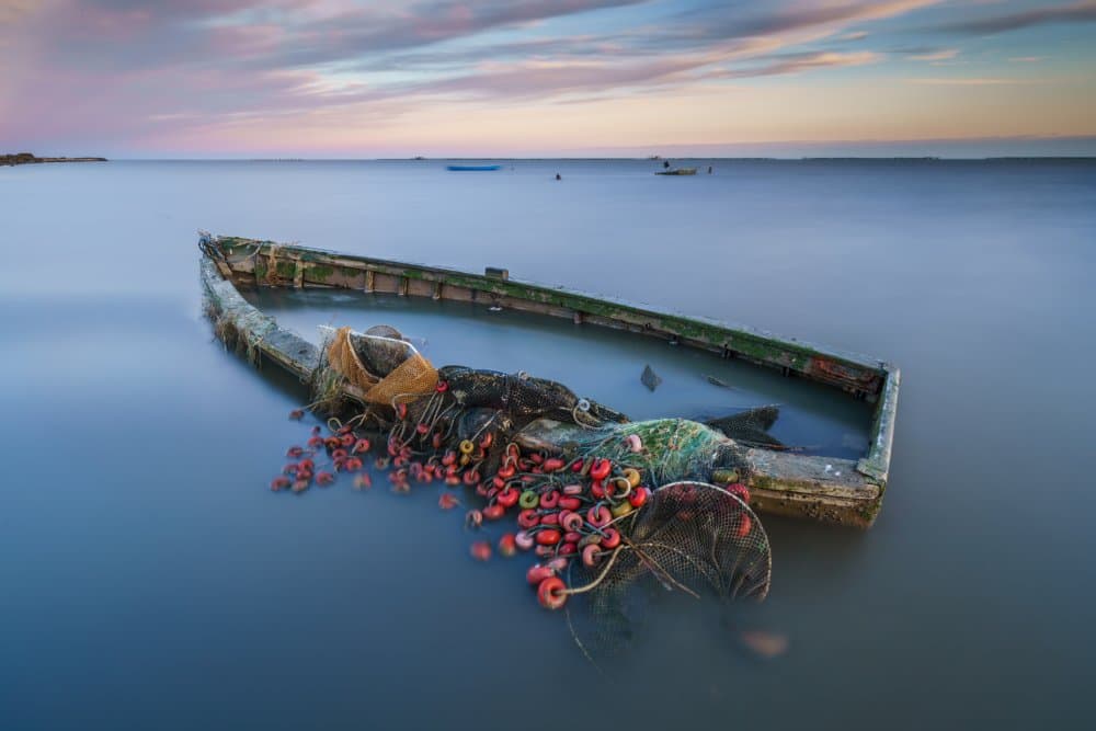 Old boat by Xavi Flores — canvas wall art