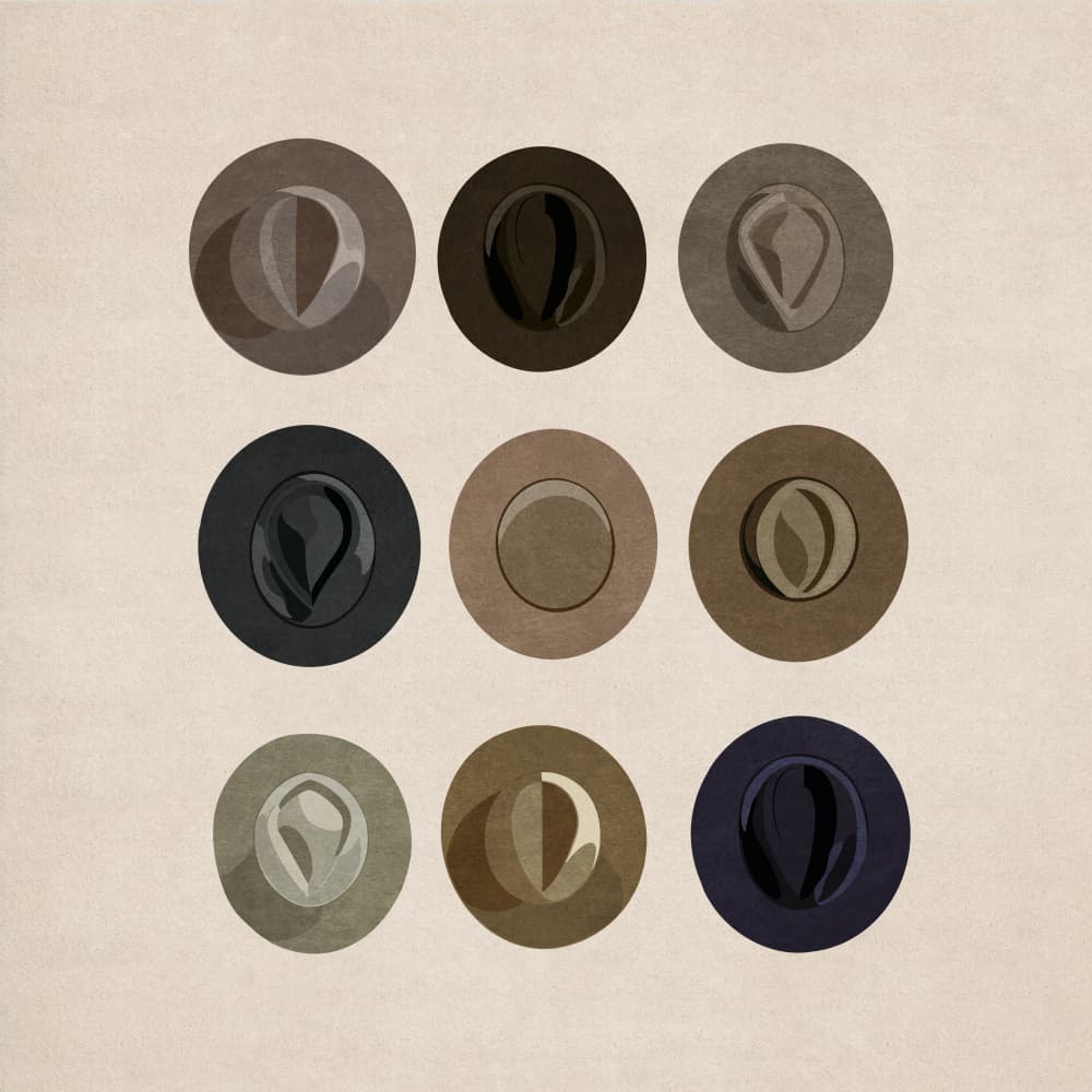 Hats in Harmony by Emel Tunaboylu — canvas wall art