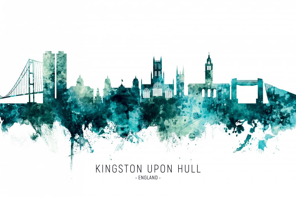 Kingston Hull Watercolor by Michael Tompsett — canvas wall art