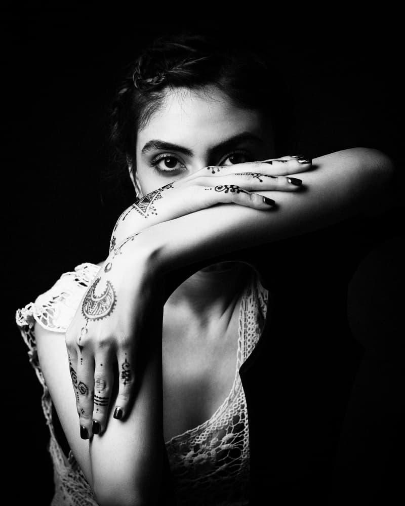 Enigmatic Henna Gaze by Mehdi Mokhtari — canvas wall art