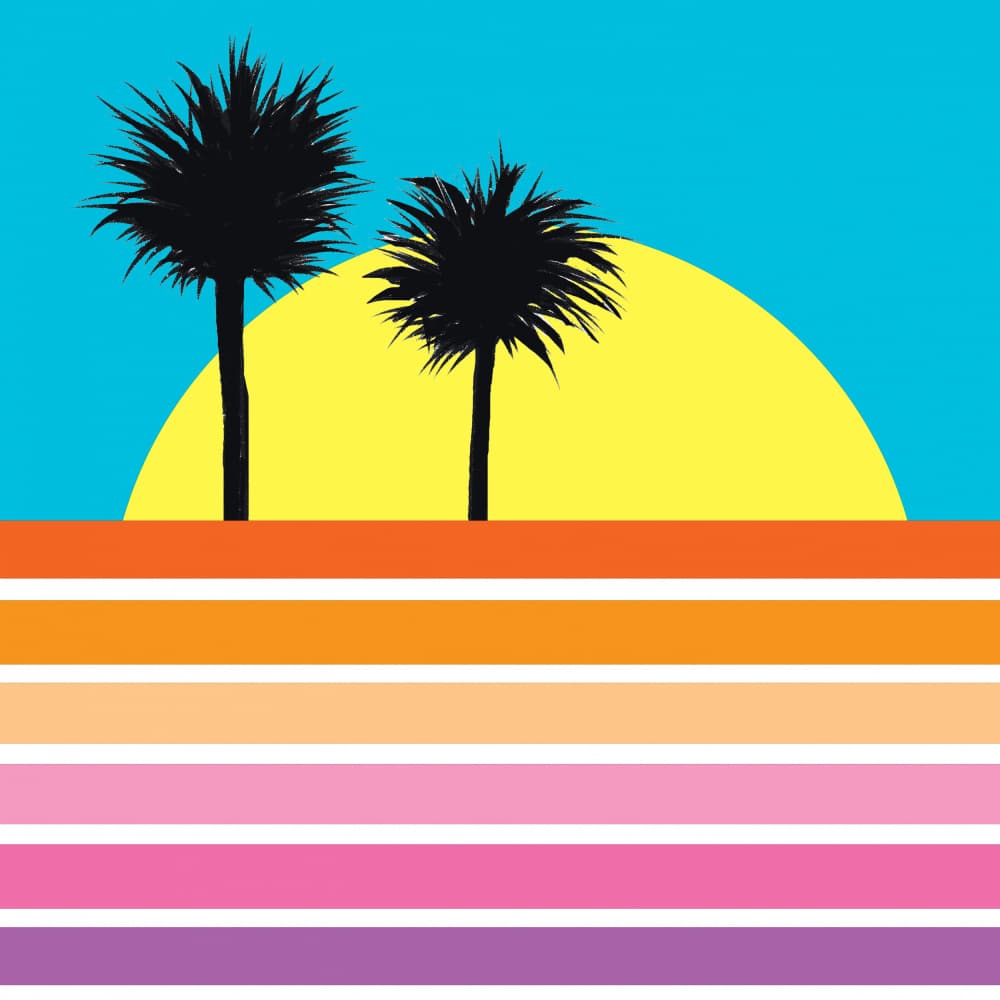 Retro Tropical Palms by Bronwyn Baker — canvas wall art
