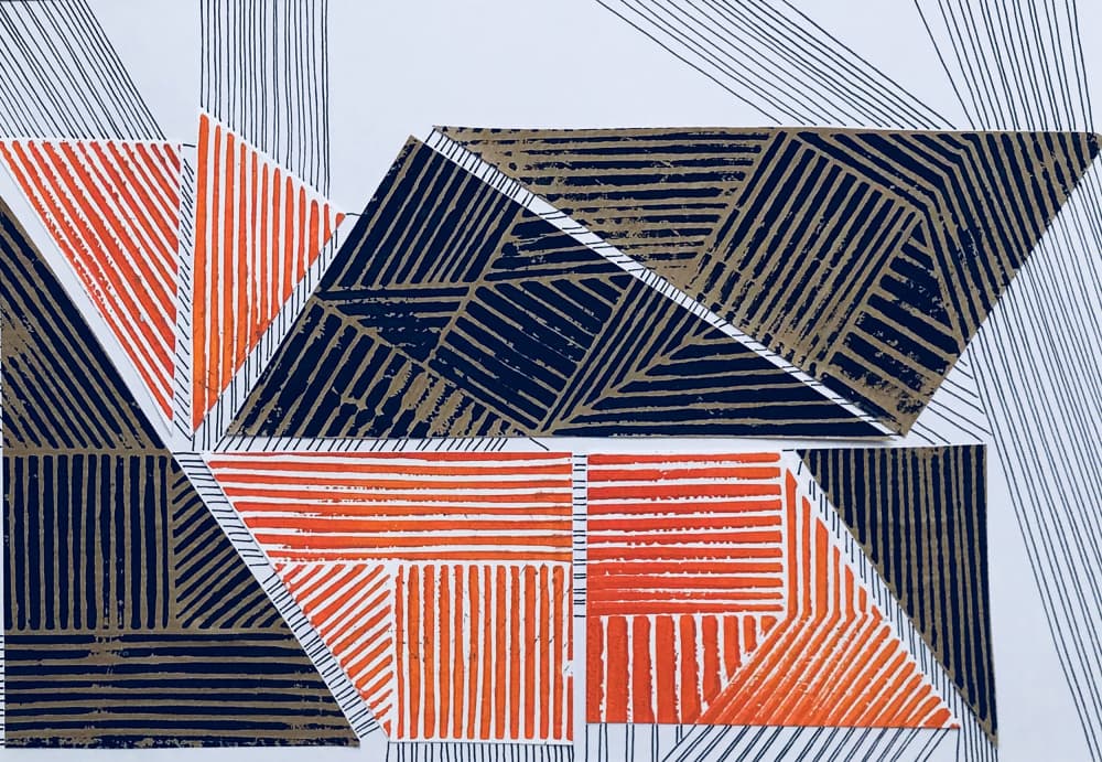 Dynamic Striped Geometry by kellymariesmith — canvas wall art