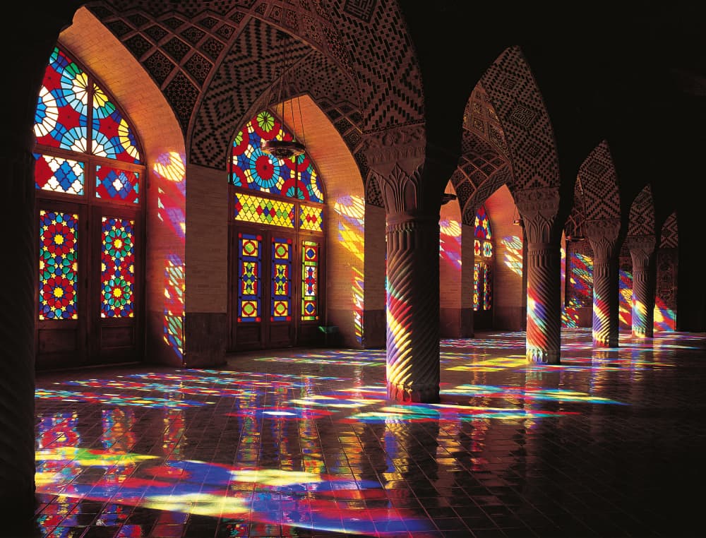 Colorful Stained Glass Interior by Abbas Arabzadeh — canvas wall art