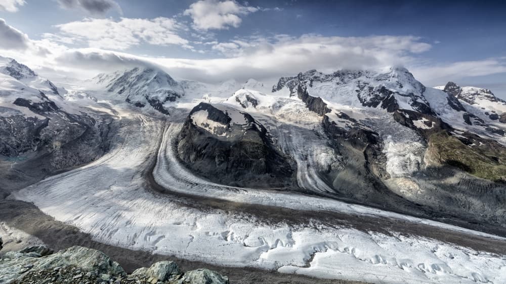 Majestic Alpine Glacier by Oskar Baglietto — canvas wall art