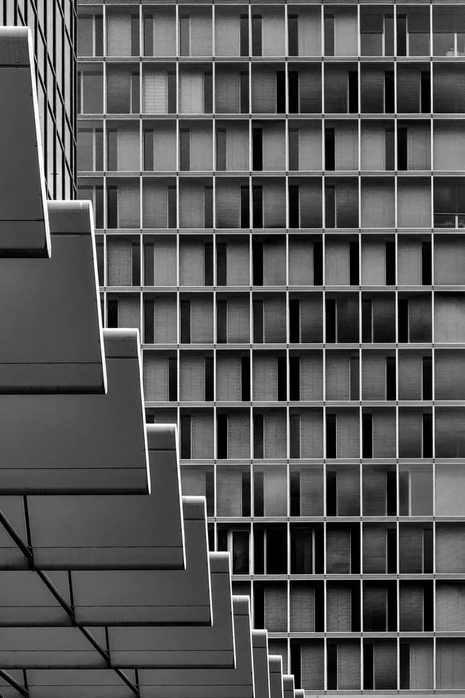 Geometric Building Facade by Theo Luycx — canvas wall art