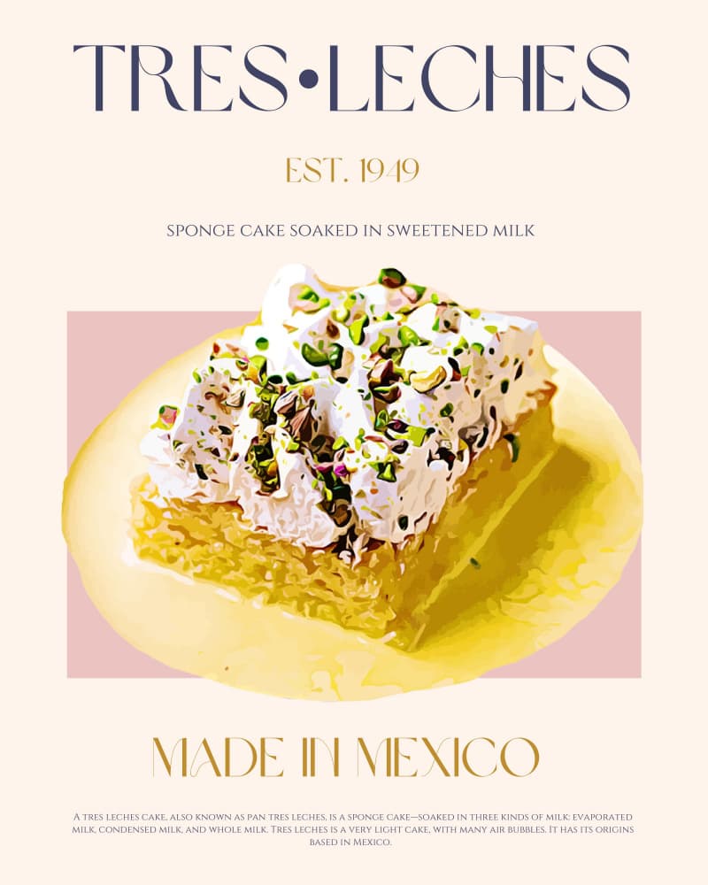 Creamy Tres Leches Cake by Nazma Khokhar — canvas wall art