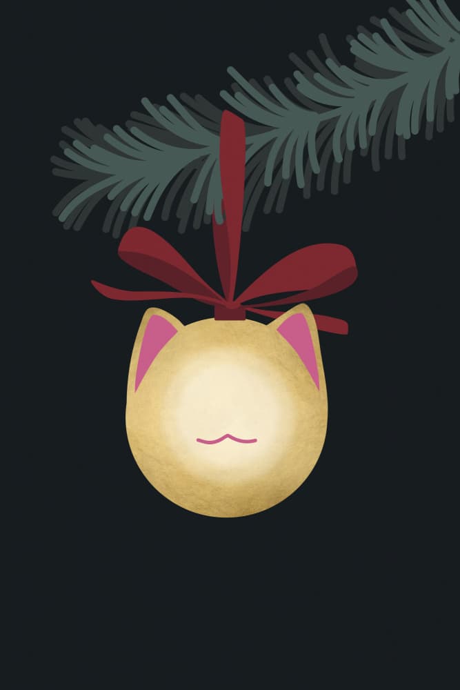 Glowing Cat Christmas Ornament by Rosana Laiz Blursbyai — canvas wall art