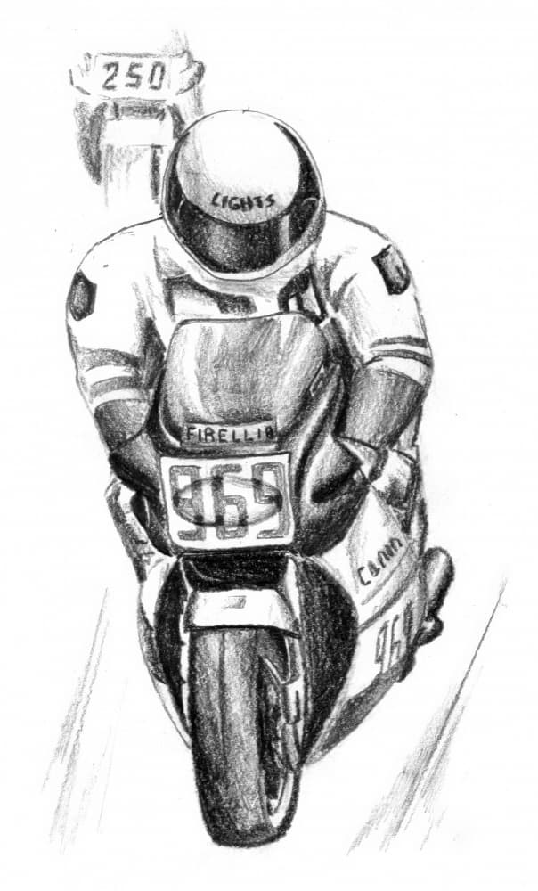 Motorcycle Race Sketch by Kulik — canvas wall art