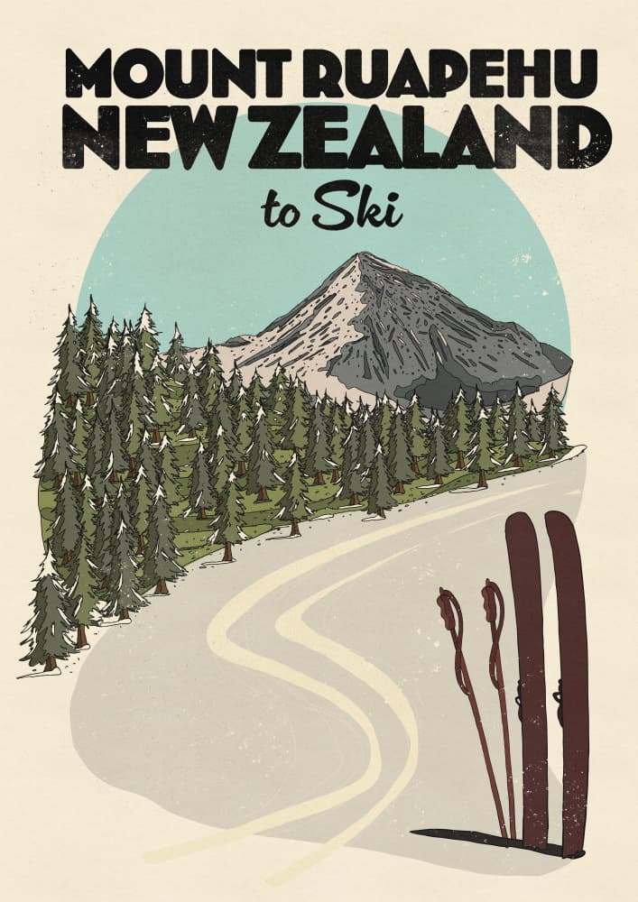 Mount Ruapehu Ski Slopes by Nicholas — canvas wall art