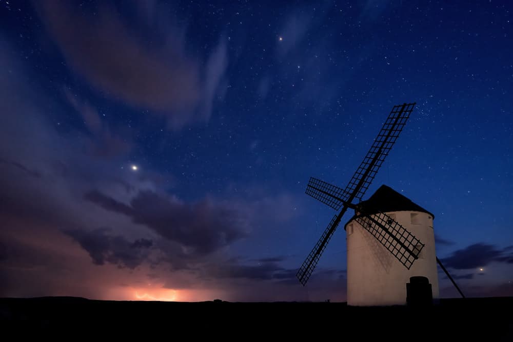 Stars Over Old Windmill by TONY GORAN — canvas wall art