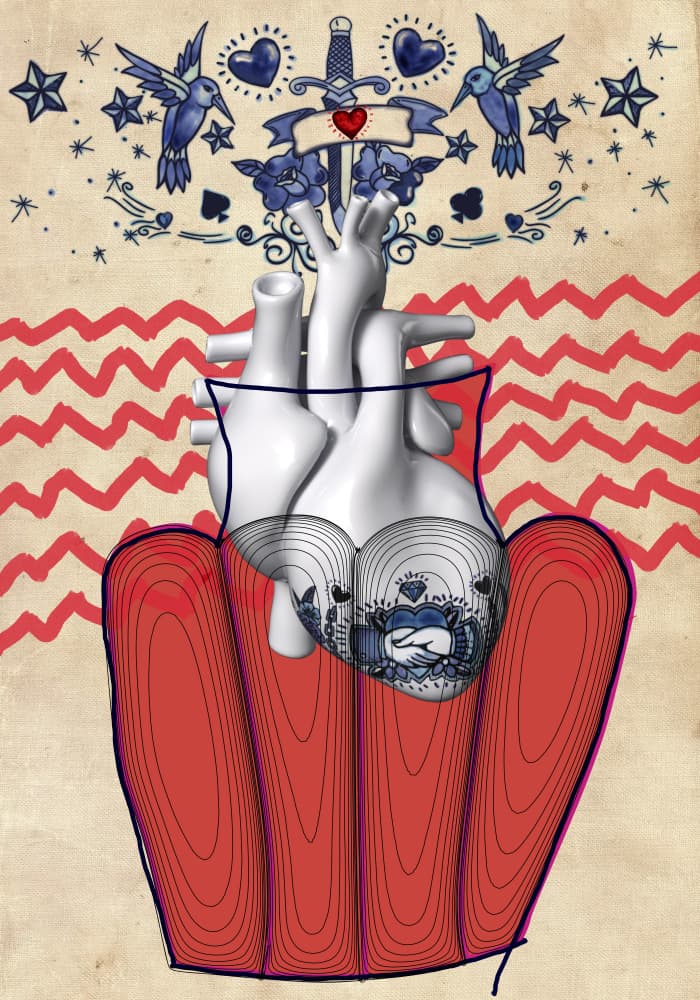 Traditional Tattoo Heart Hand by XHOZUCAN — canvas wall art