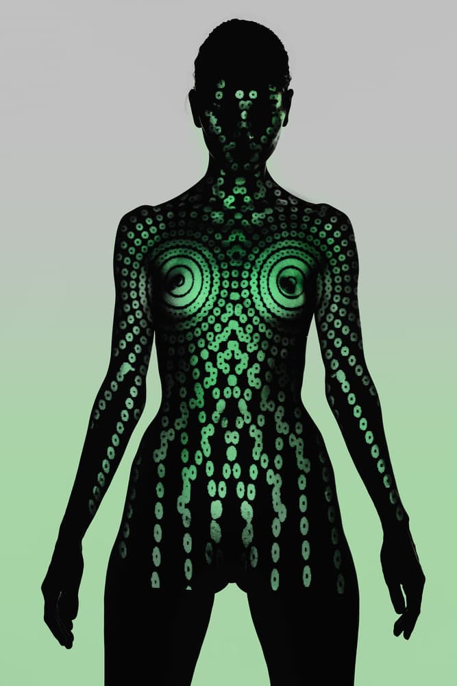 Green Digital Silhouette by AURIMAS VALEVICIUS — canvas wall art