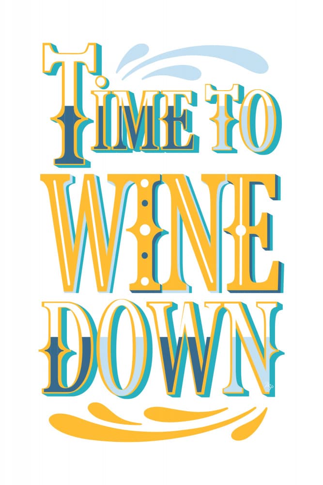 Time To Wine Down by Martina — canvas wall art
