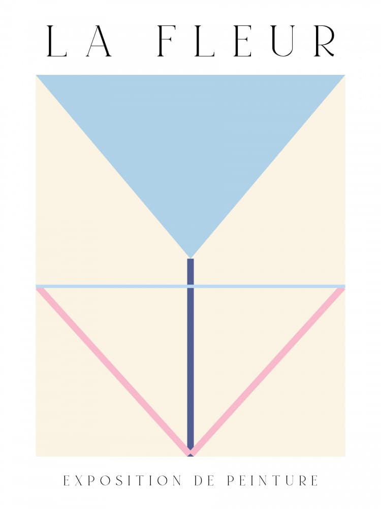 Geometric Blue Pink Flower by The Printable Studio — canvas wall art