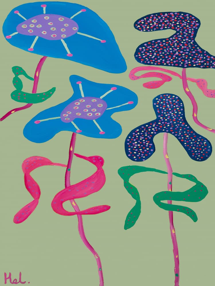 Whimsical Abstract Flowers by Helen Joynson — canvas wall art