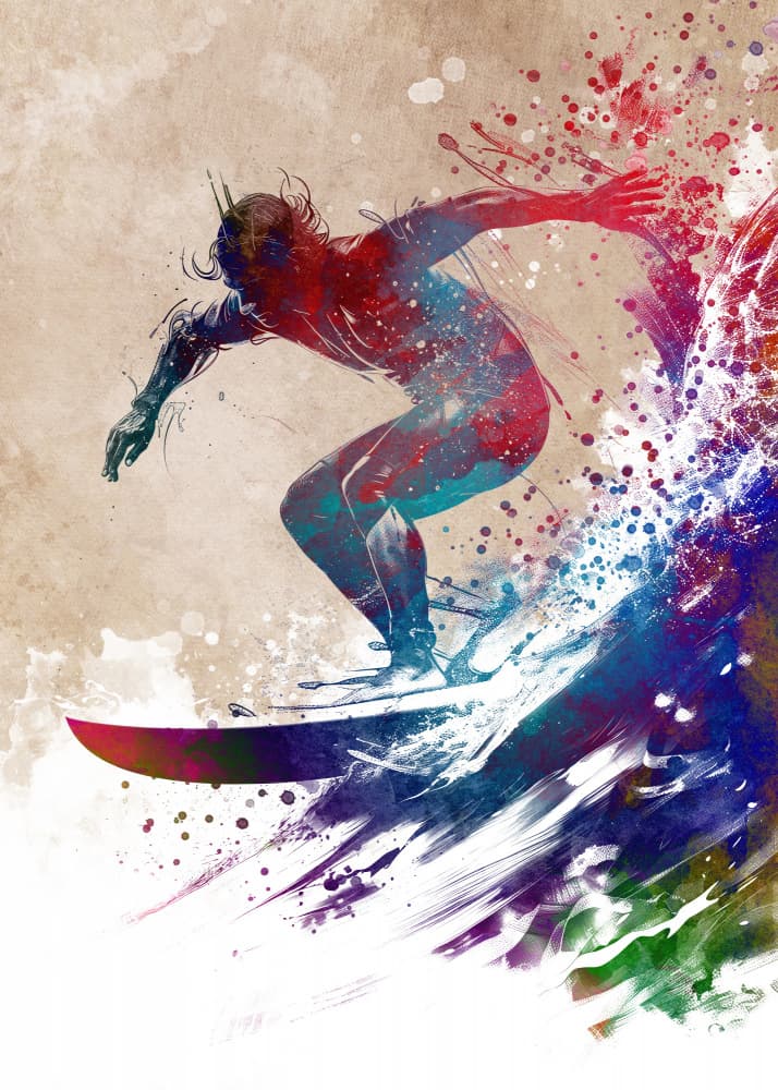 Vibrant Wave Rider by Justyna Jaszke — canvas wall art