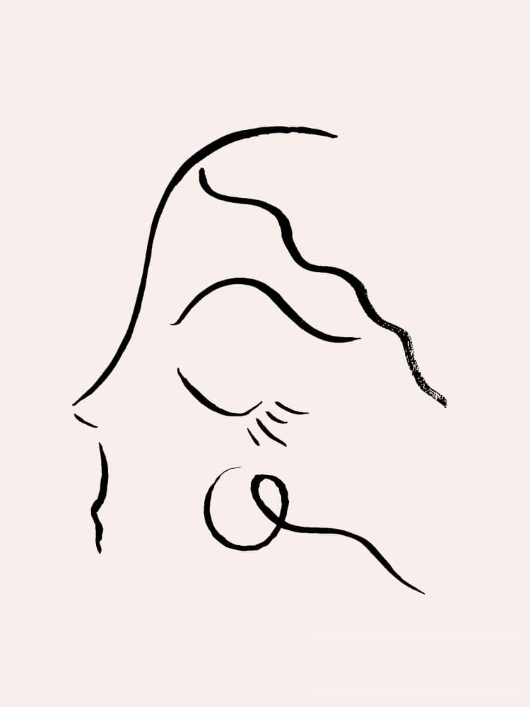 Elegant Female Profile by Aislinn Simmonds — canvas wall art