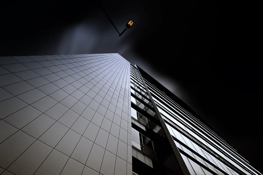 Modern Skyscraper Night by Ercan Sahin — canvas wall art