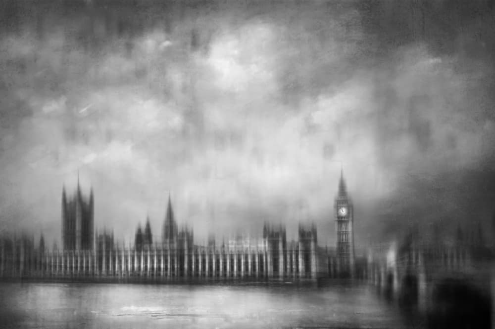 Moody London Parliament by Amer Jassim — canvas wall art