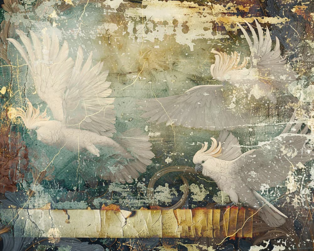 Aged Cockatoos Flight by Rafal Kulik — canvas wall art