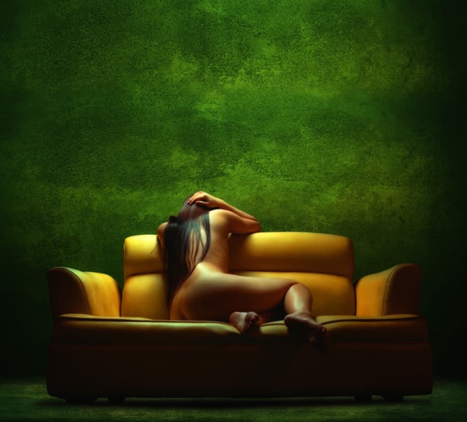 Elegant Nude on Sofa by Hari Sulistiawan — canvas wall art
