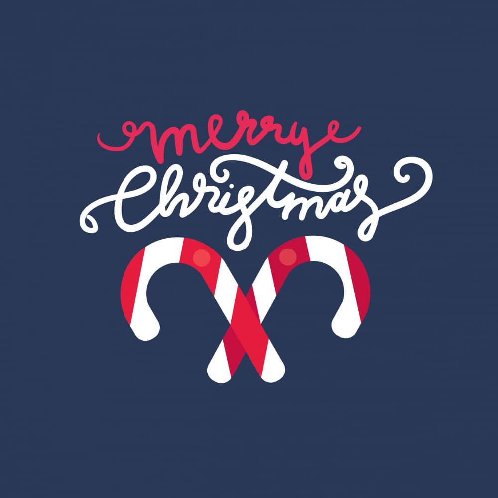 Merry Christmas Candy Canes by Marika Barsrsind — canvas wall art